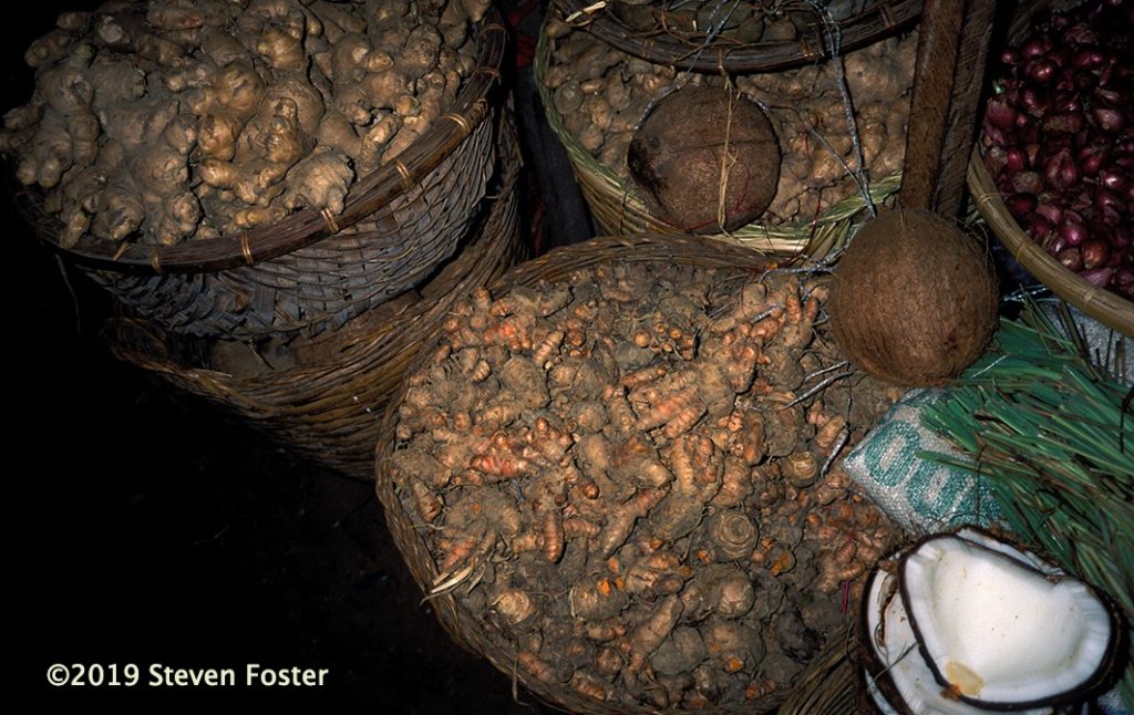 Turmeric root in market in Vietnamn 