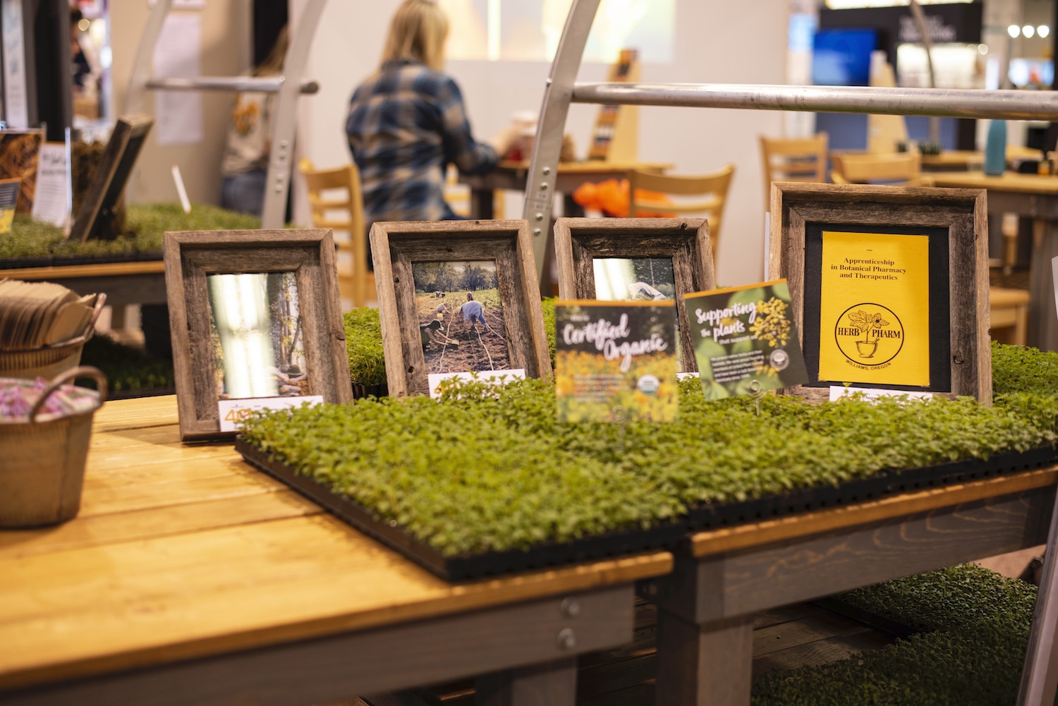 Seedlings at the Herb Pharm 2019 Expo West booth